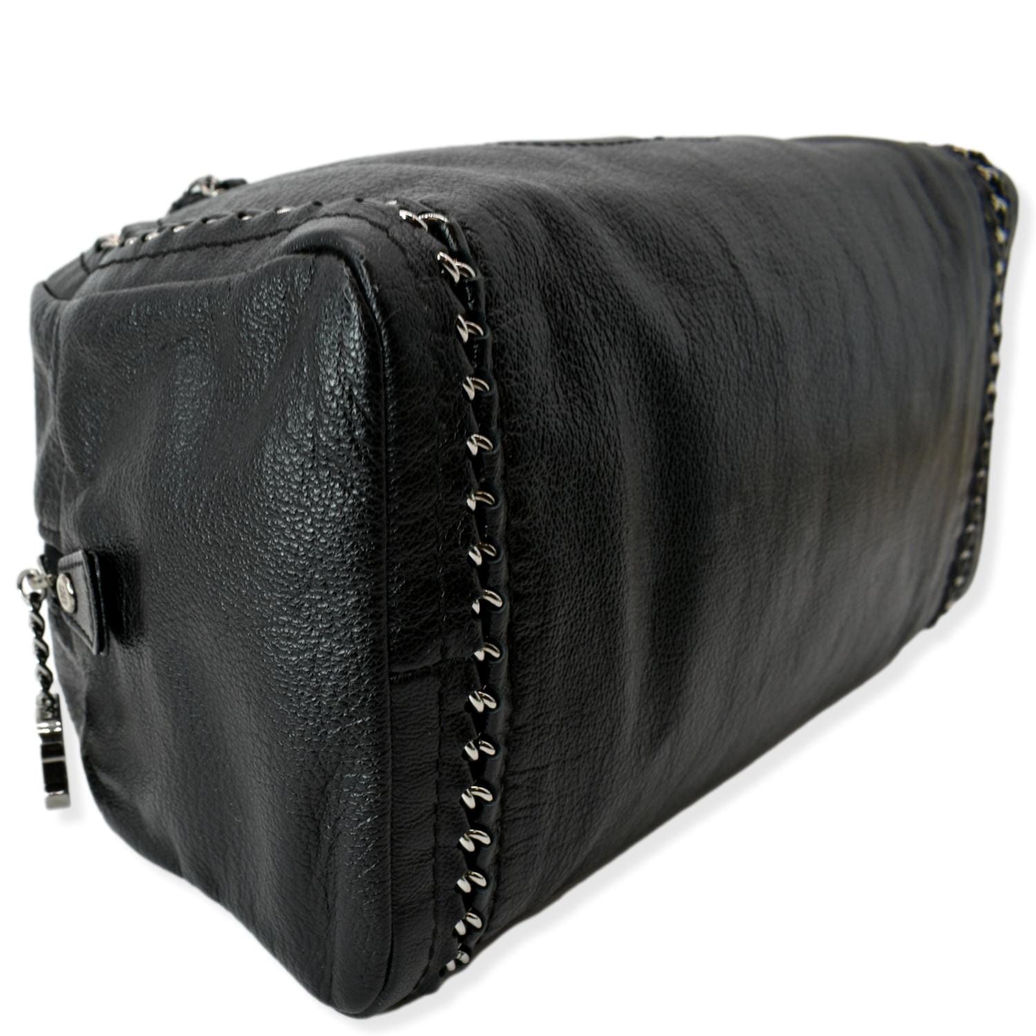 CHANEL CC Chain Around Leather Bowling Bag Black