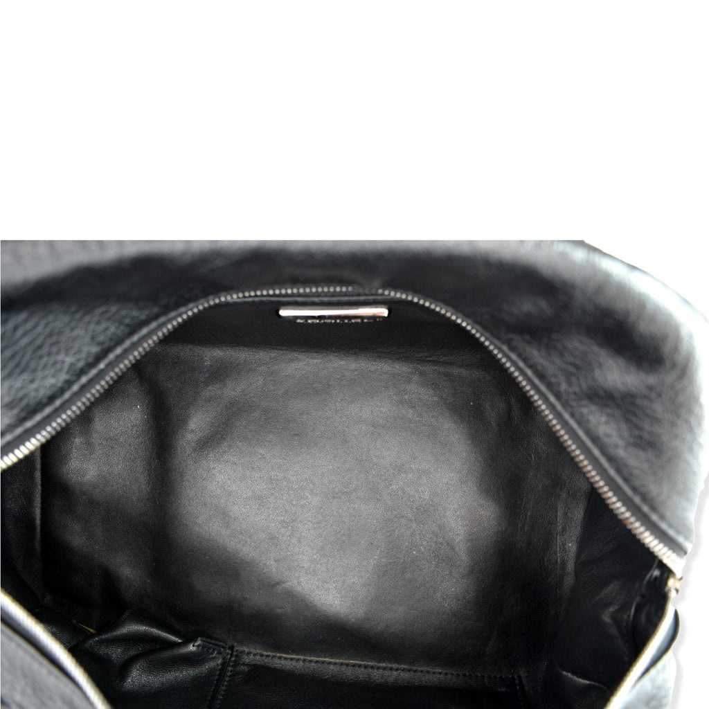 CHANEL CC Chain Around Leather Bowling Bag Black