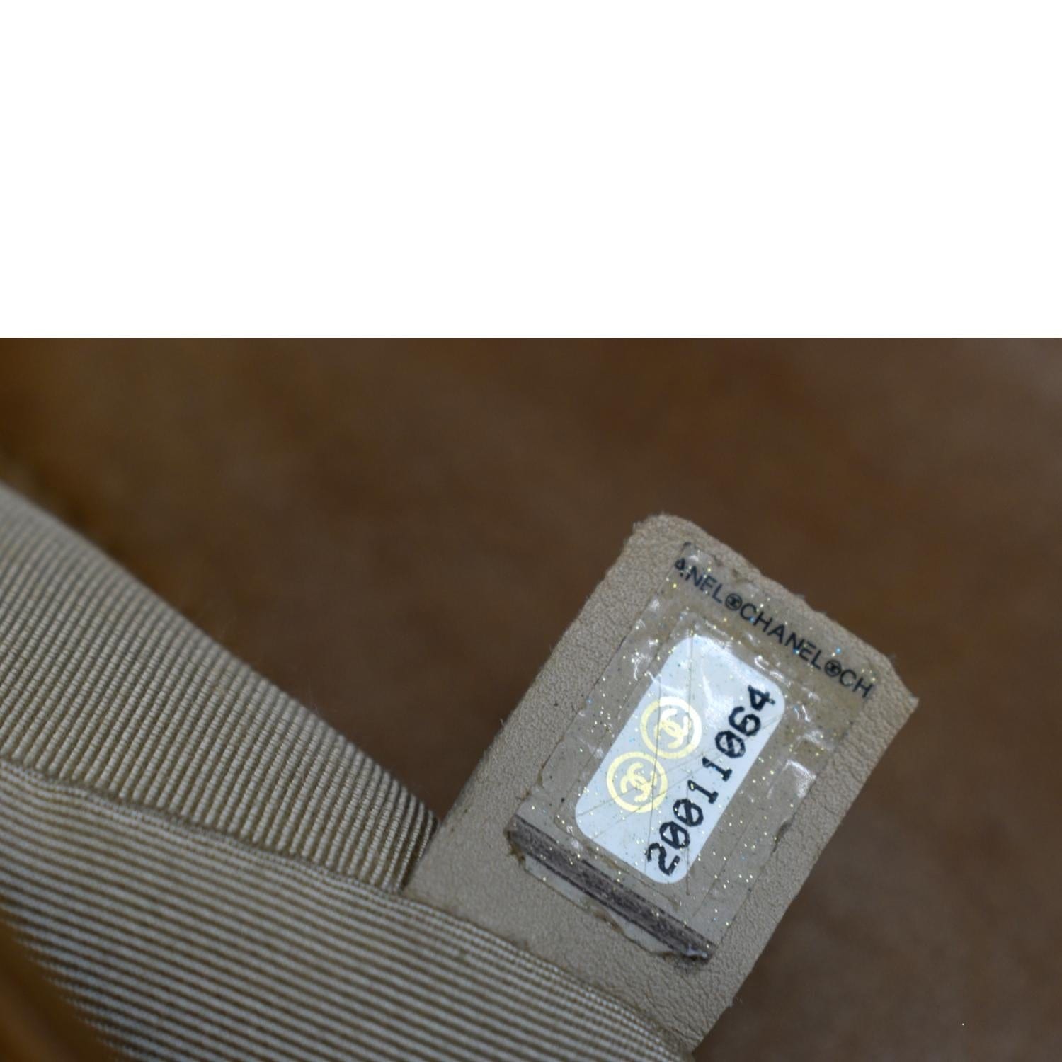 CHANEL Medium Boy Flap Leather Shoulder Bag Beige