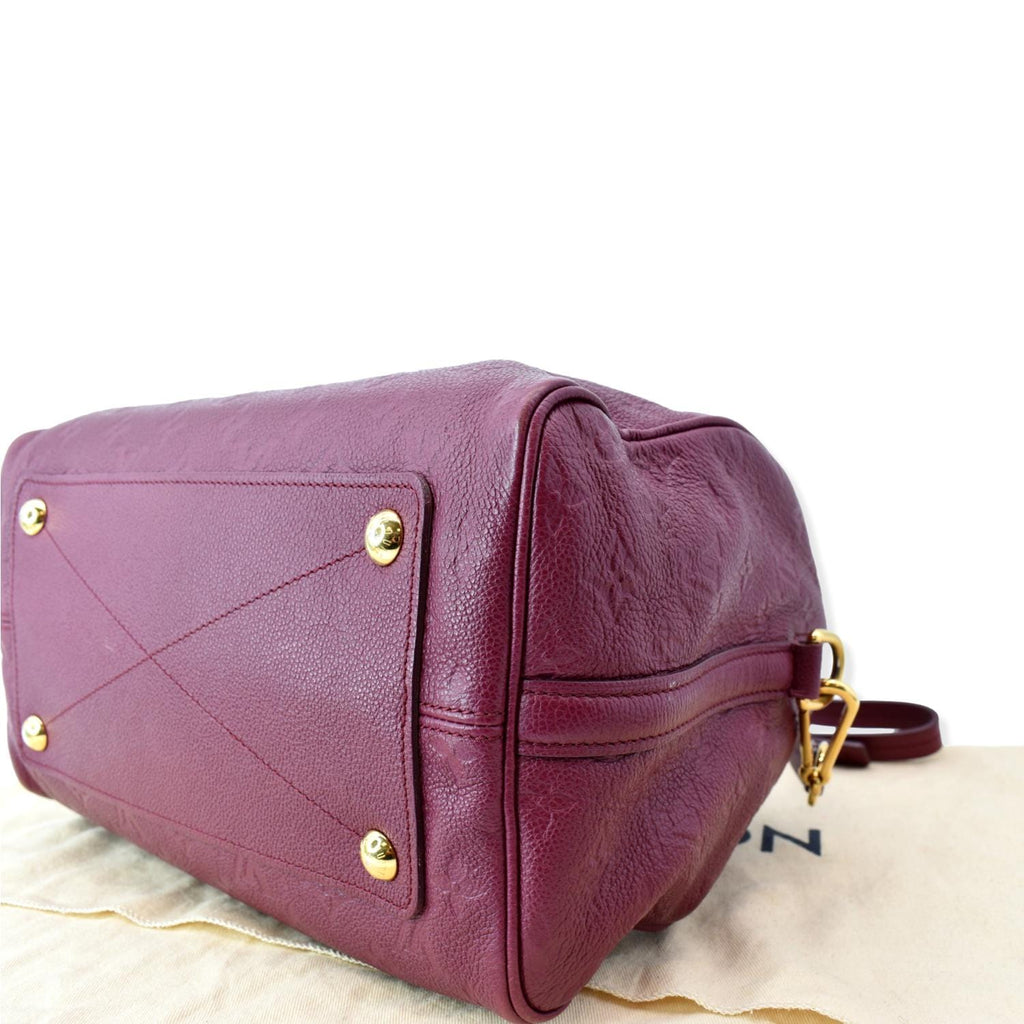 LOUIS VUITTON Speedy 30 Bandouliere Monogram Leather Shoulder Bag Aurore Burgundy