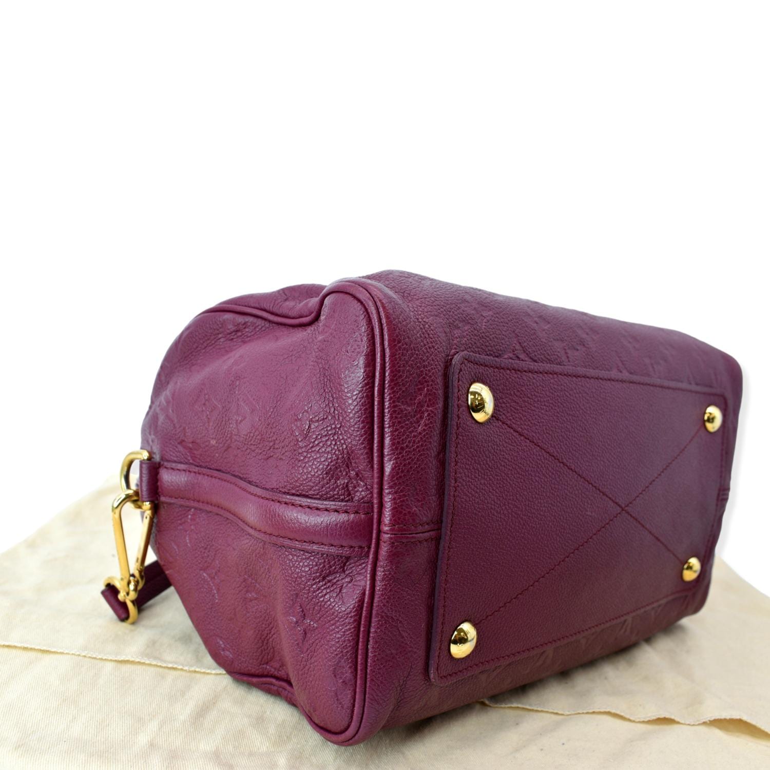 LOUIS VUITTON Speedy 30 Bandouliere Monogram Leather Shoulder Bag Aurore Burgundy