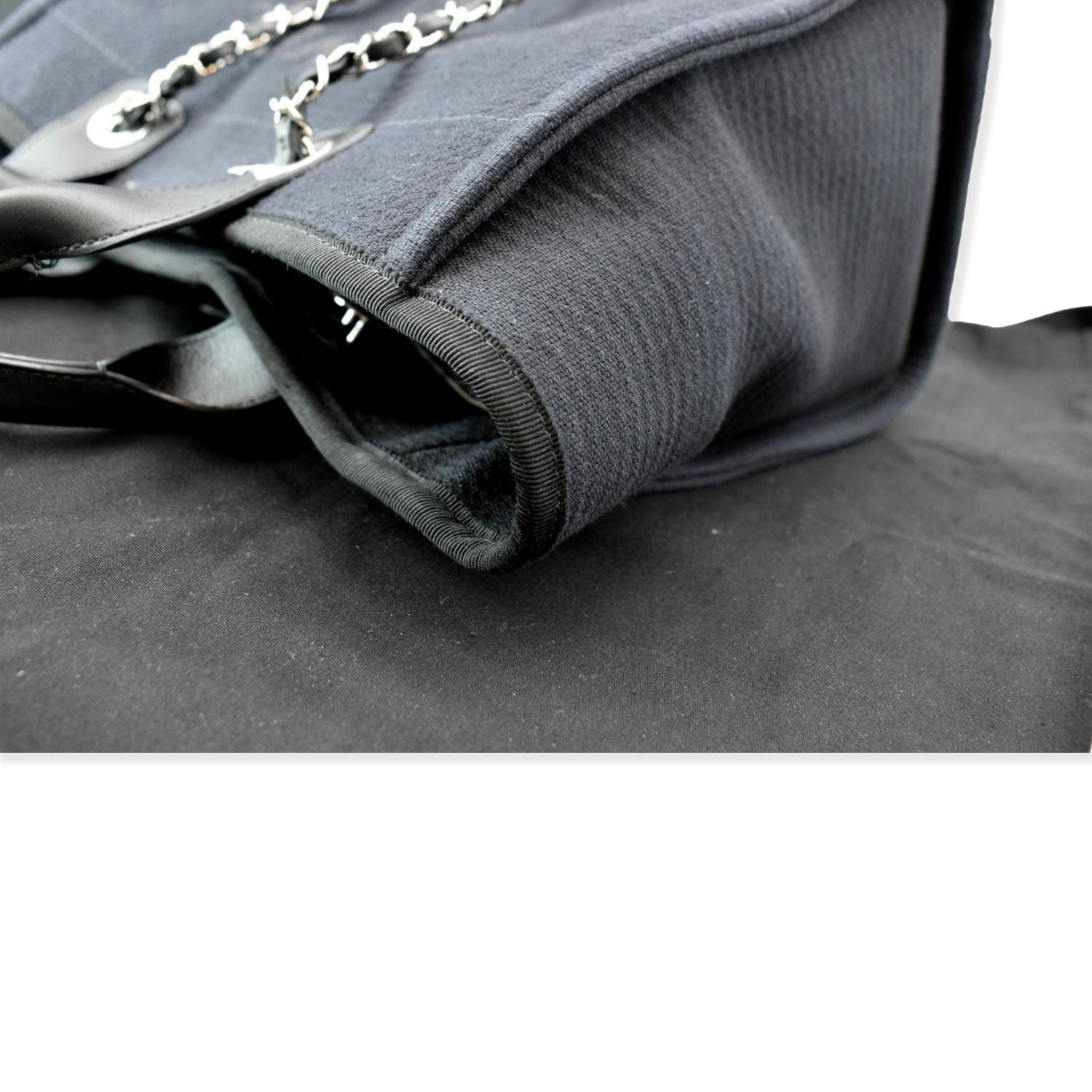CHANEL Deauville Shopping Tote Bag Black