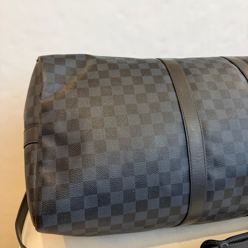 LOUIS VUITTON Keepall Bandoulière 55 Damier Graphite Canvas