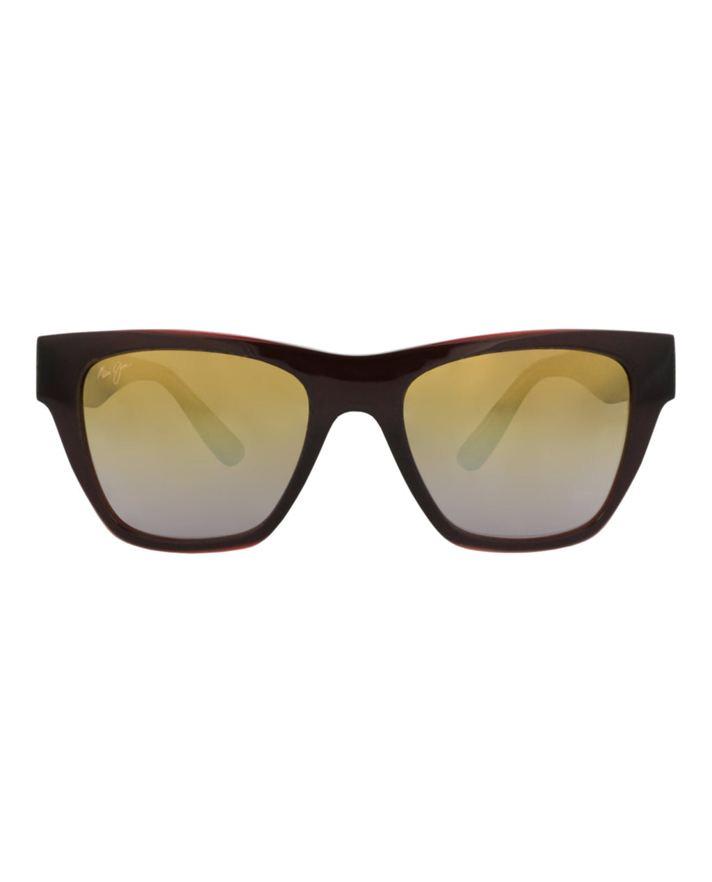 Maui Jim Unisex Square/Rectangle Brown Brown Gold Fashion Designer Eyewear