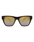 Maui Jim Unisex Square/Rectangle Brown Brown Gold Fashion Designer Eyewear