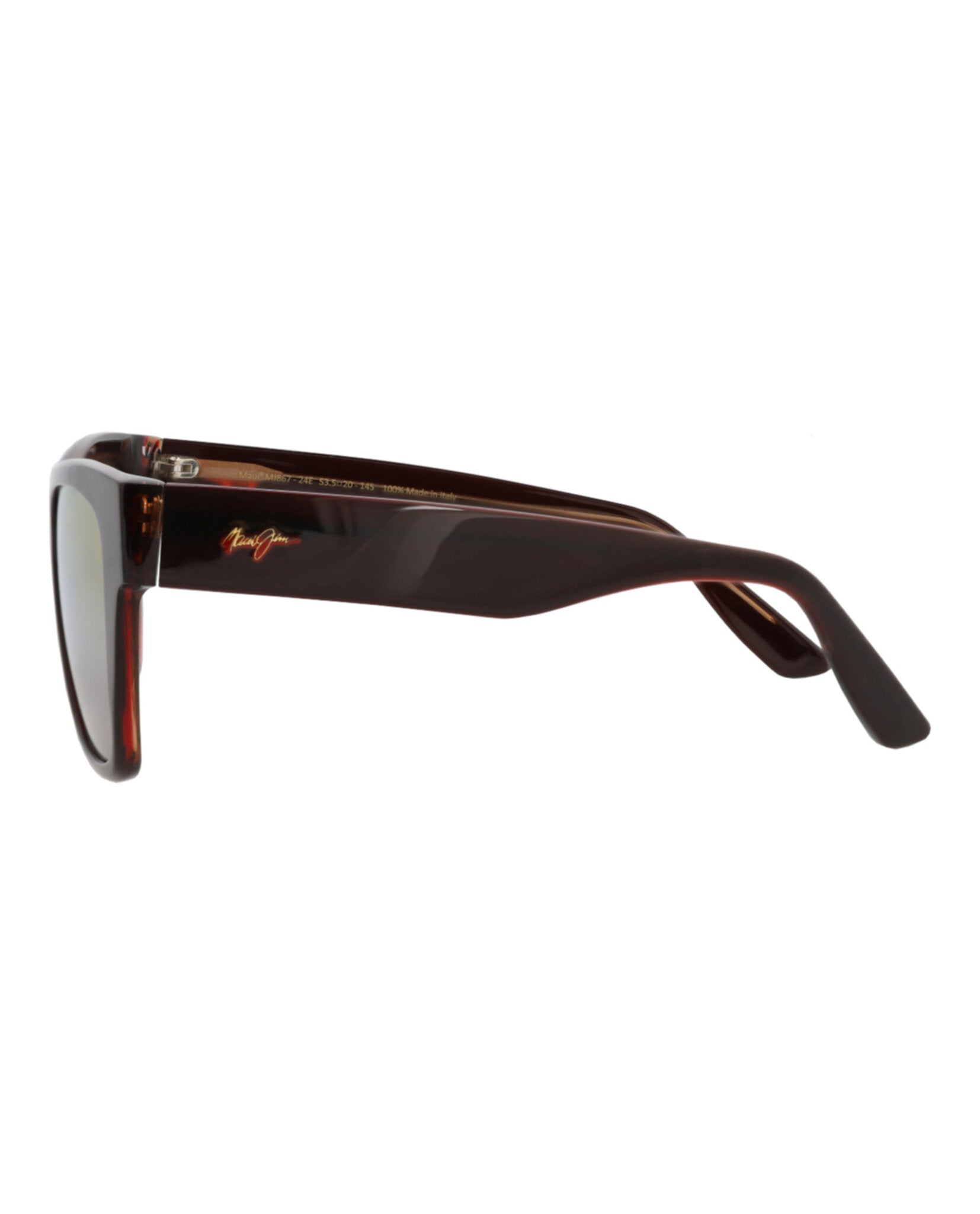 Maui Jim Unisex Square/Rectangle Brown Brown Gold Fashion Designer Eyewear