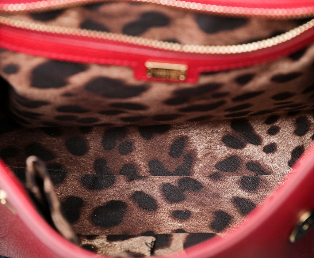 Dolce & Gabbana Red Dauphine Sicily Medium Bag