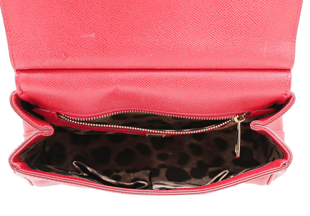 Dolce & Gabbana Red Dauphine Sicily Medium Bag