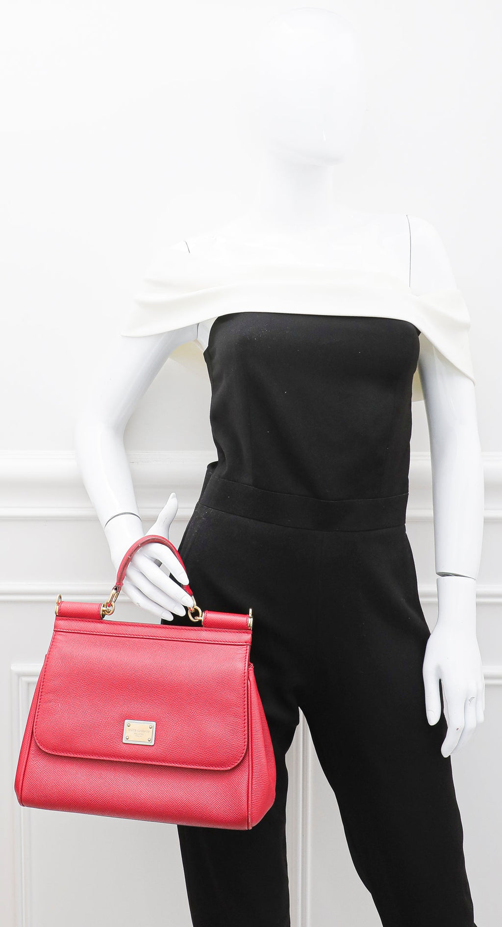 Dolce & Gabbana Red Dauphine Sicily Medium Bag