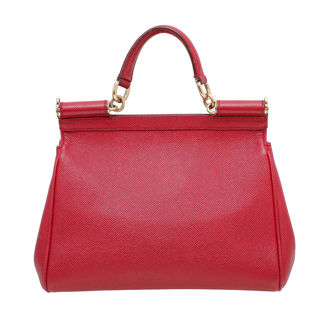 Dolce & Gabbana Red Dauphine Sicily Medium Bag