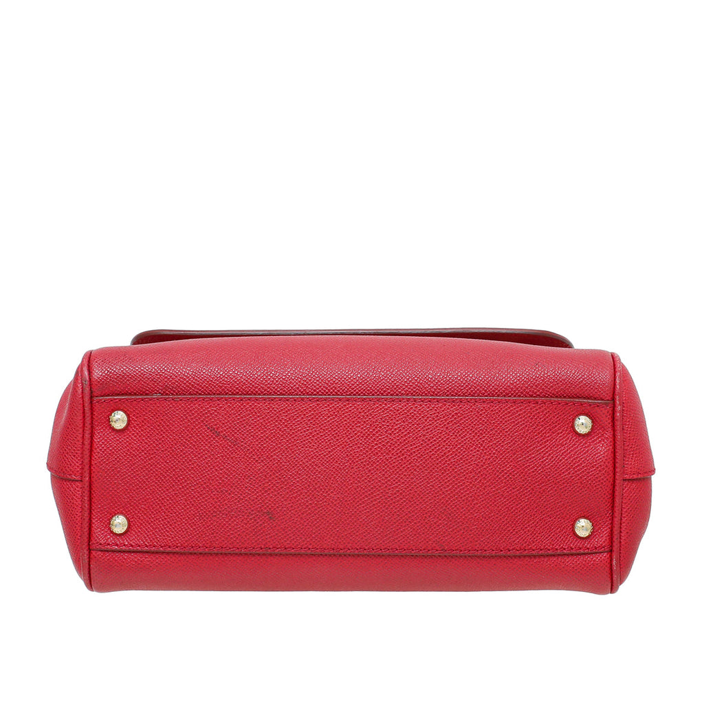 Dolce & Gabbana Red Dauphine Sicily Medium Bag