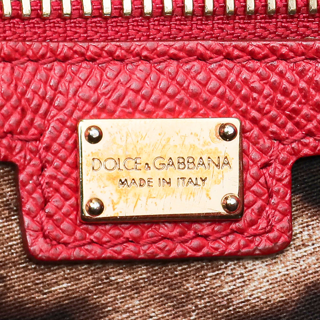 Dolce & Gabbana Red Dauphine Sicily Medium Bag