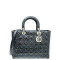Christian Dior Indigo Blue Lady Dior Large Bag