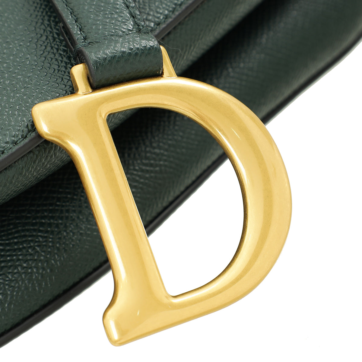 Christian Dior Forest Green Saddle Medium Bag W/ Strap