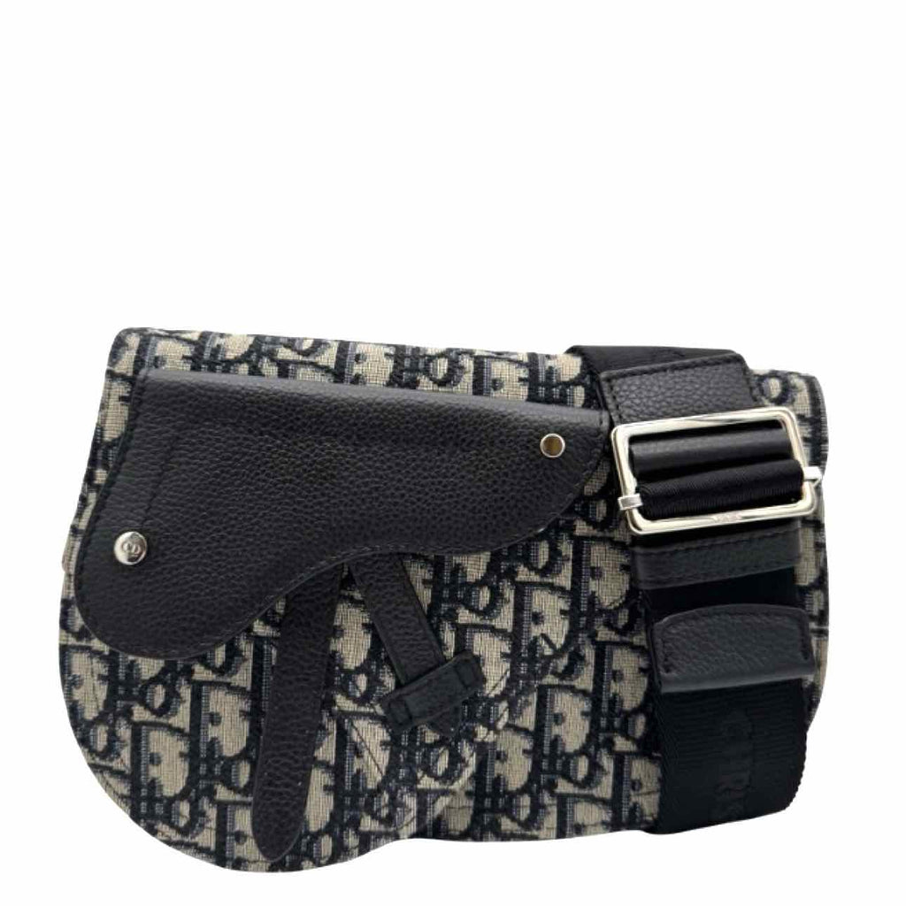 DIOR Oblique Jacquard Saddle Messenger Bag Navy/Black