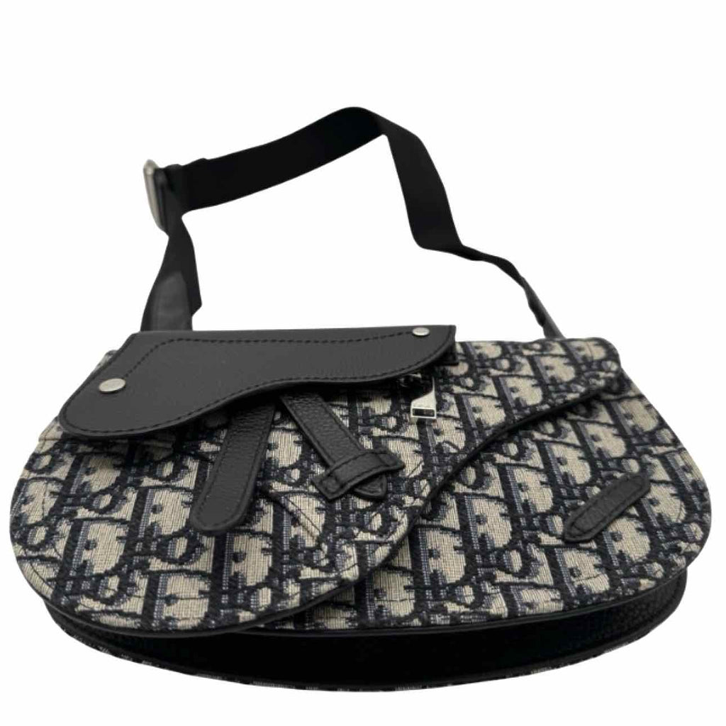DIOR Oblique Jacquard Saddle Messenger Bag Navy/Black