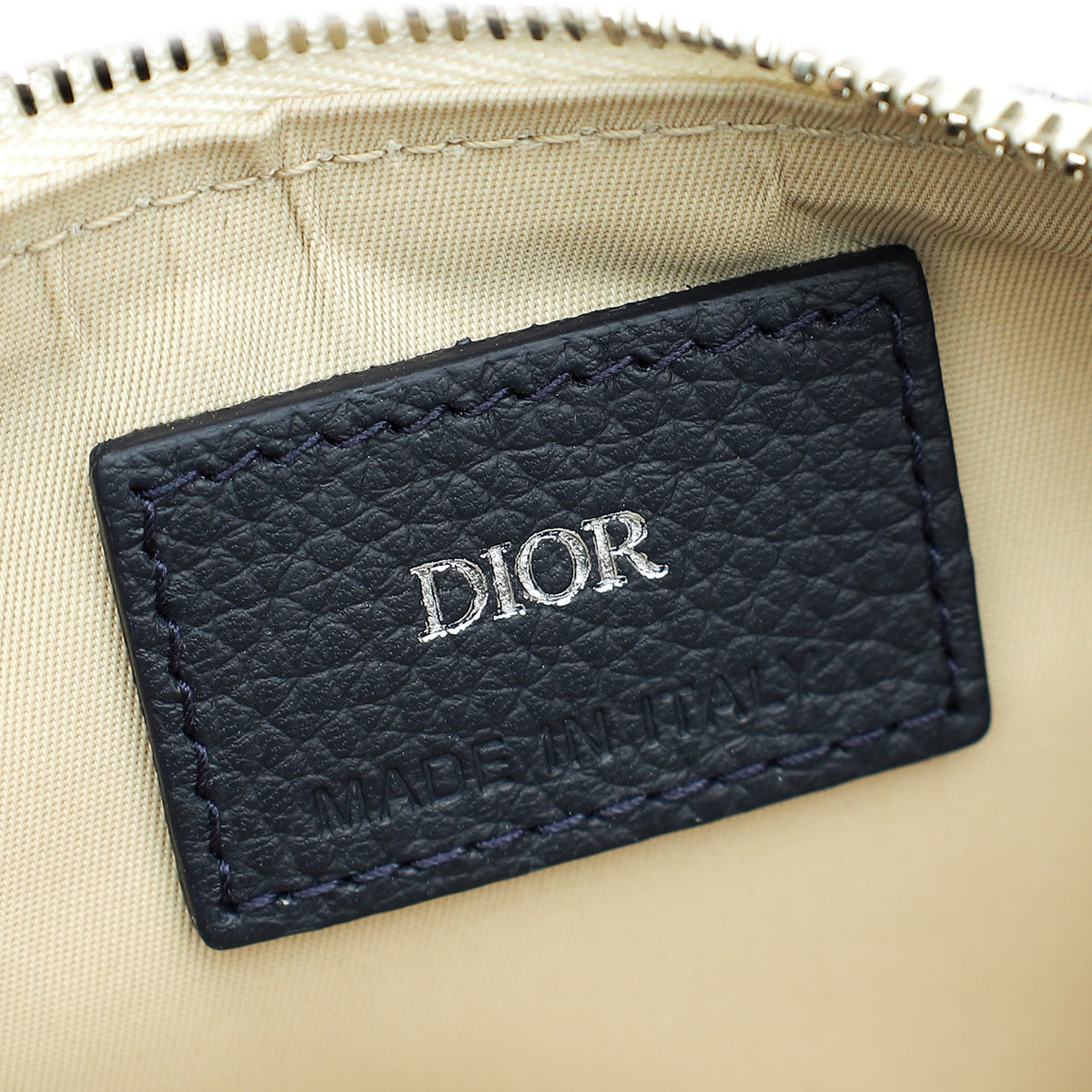 Christian Dior Tricolor Oblique Stripe Zip Pouch