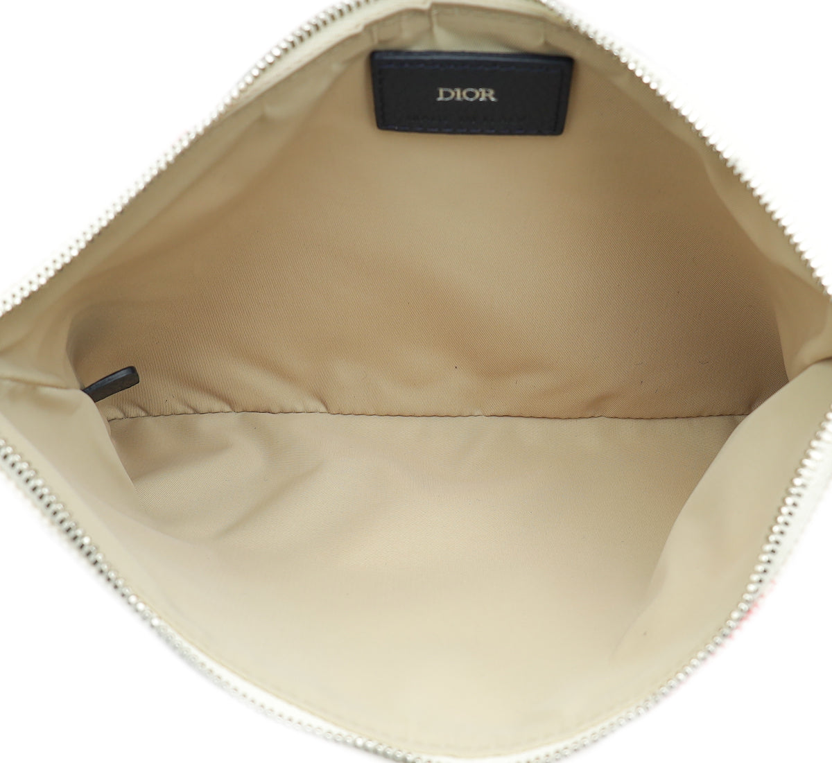 Christian Dior Tricolor Oblique Stripe Zip Pouch