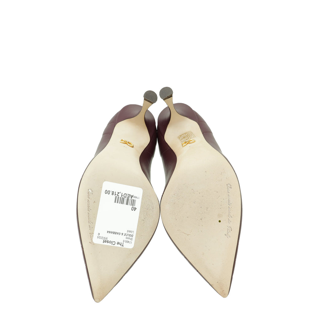 Dolce & Gabbana Burgundy Devotion Pumps 40