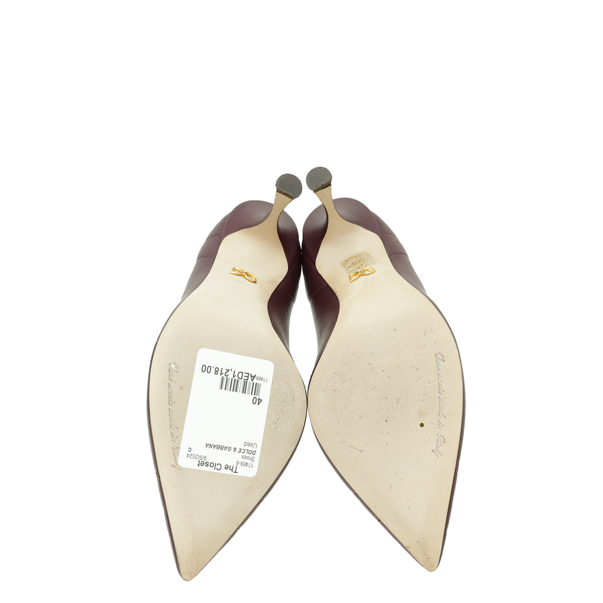 Dolce & Gabbana Burgundy Devotion Pumps 40