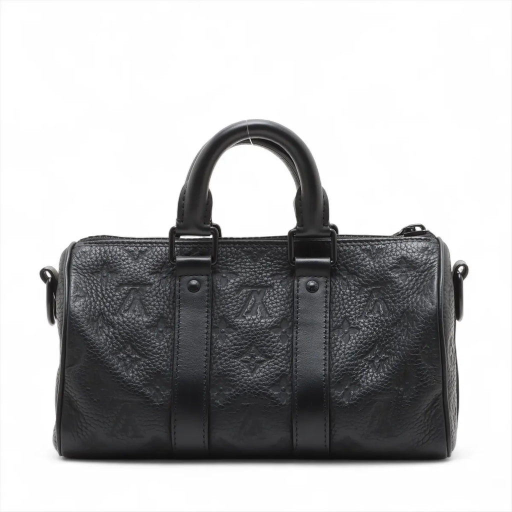 Louis Vuitton Noir Monogram Taurillon Leather Keepall Bandouliere 25 [Clearance Sale]
