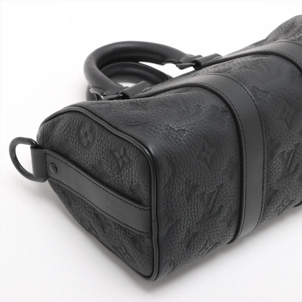 Louis Vuitton Noir Monogram Taurillon Leather Keepall Bandouliere 25 [Clearance Sale]