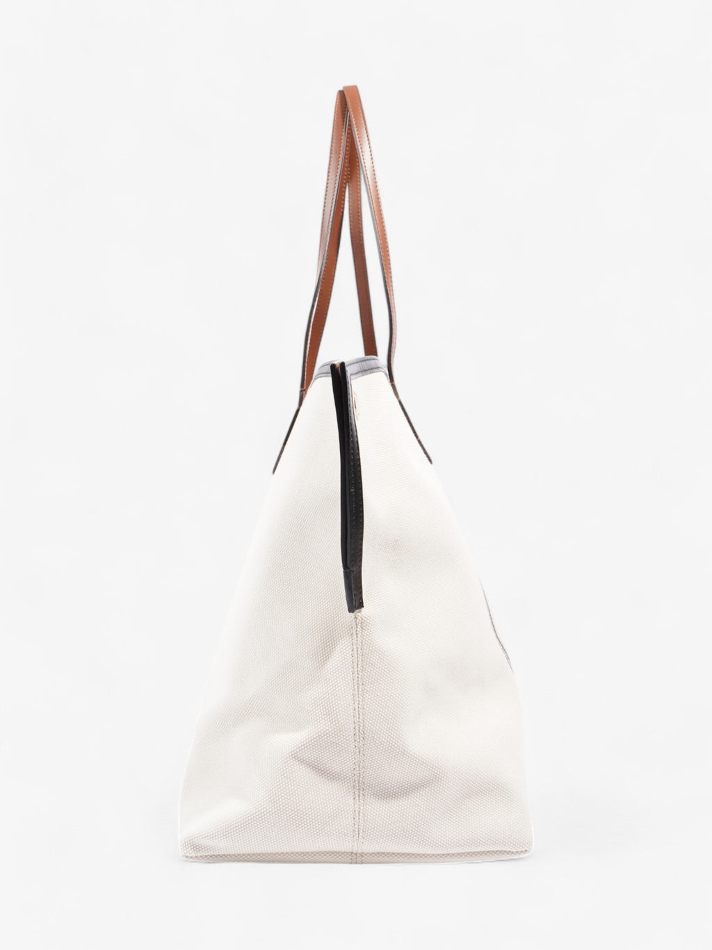 Burberry Society Tote White / Black / Brown Canvas Large