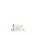 Chanel Detail Crystal CC Logo Wallet On Chain Caviar White L(Microchip)