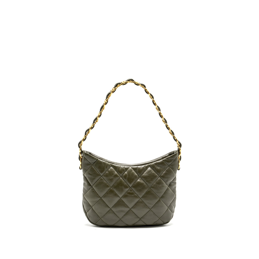 Chanel 22k Hobo Bag Lambskin Green  (microchip)