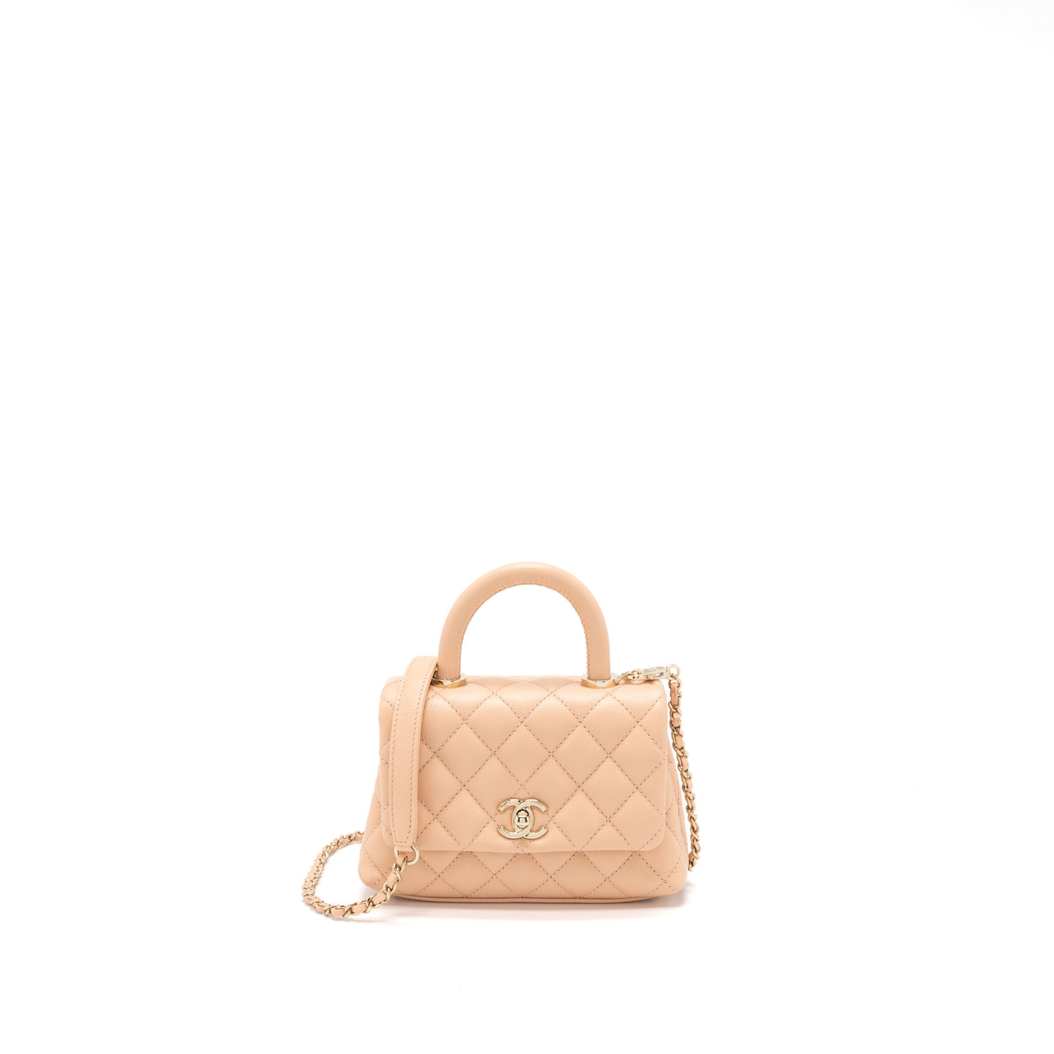 Chanel Mini Coco Handle Bag Caviar Light Pink L