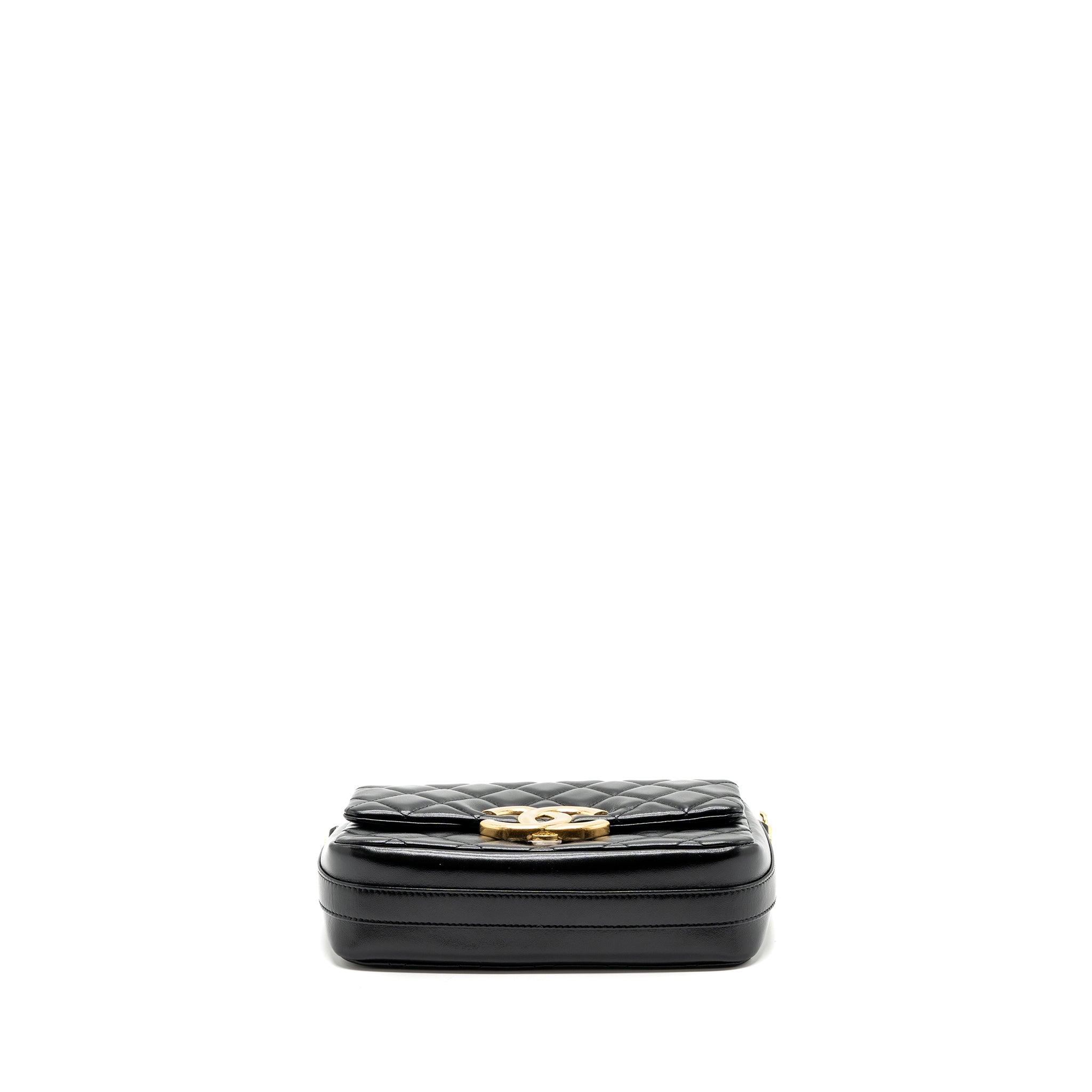 Chanel Giant CC Logo Flap bag Lambskin Black (microchip)