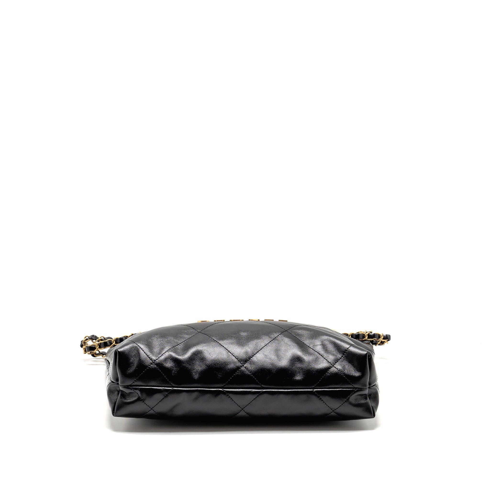 Chanel Small 22 Bag Shiny Calfskin Black (microchip)