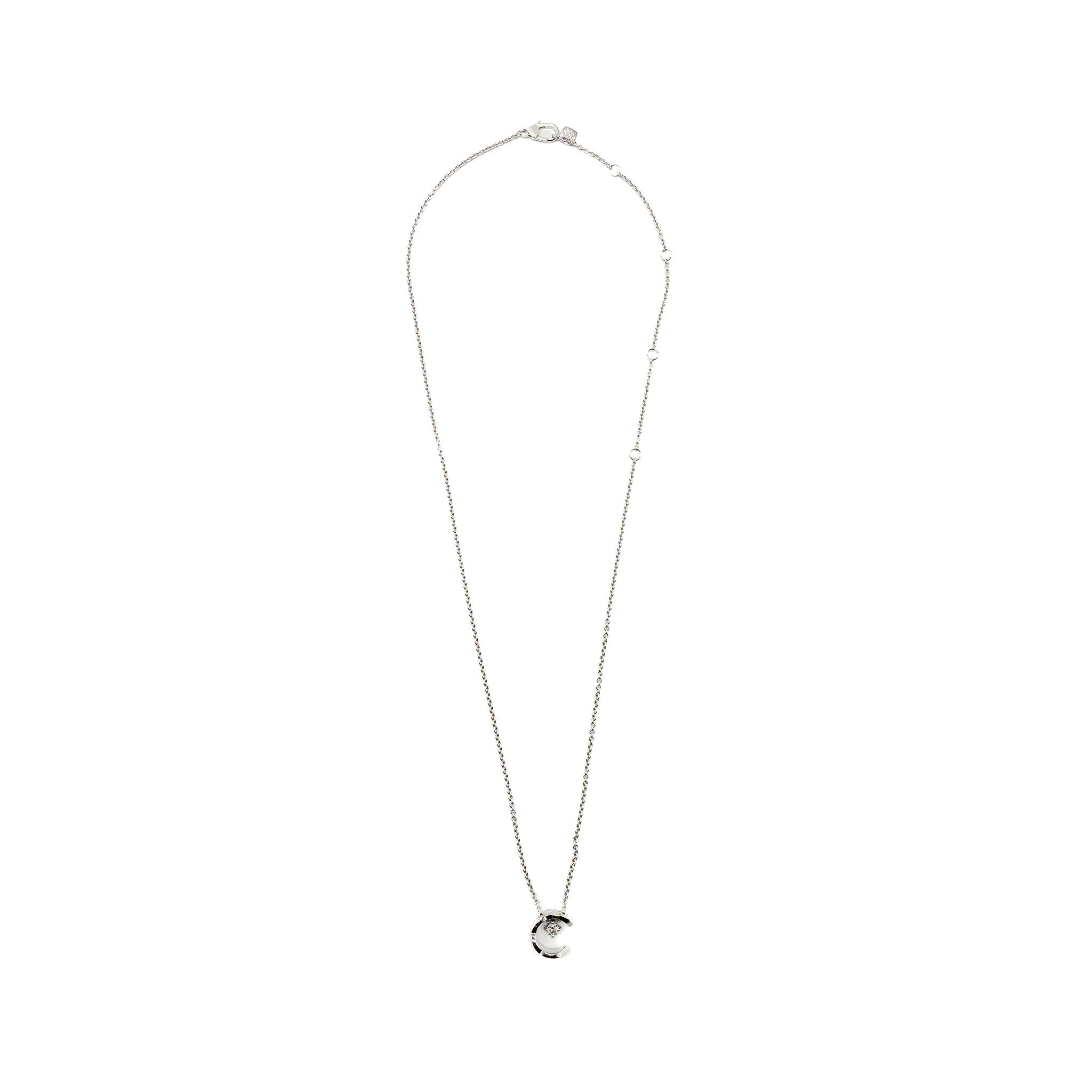 Chanel Coco Crush Necklace Quilted motif 18k white gold, diamonds