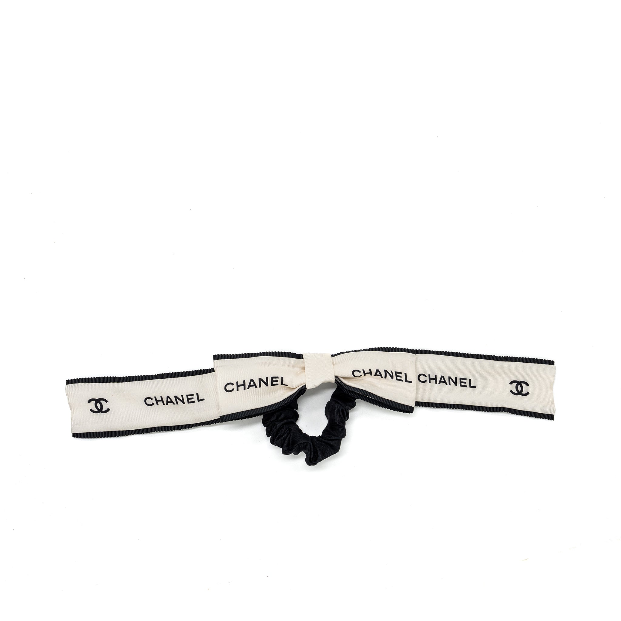 Chanel hair tie silk twill lack / ecru