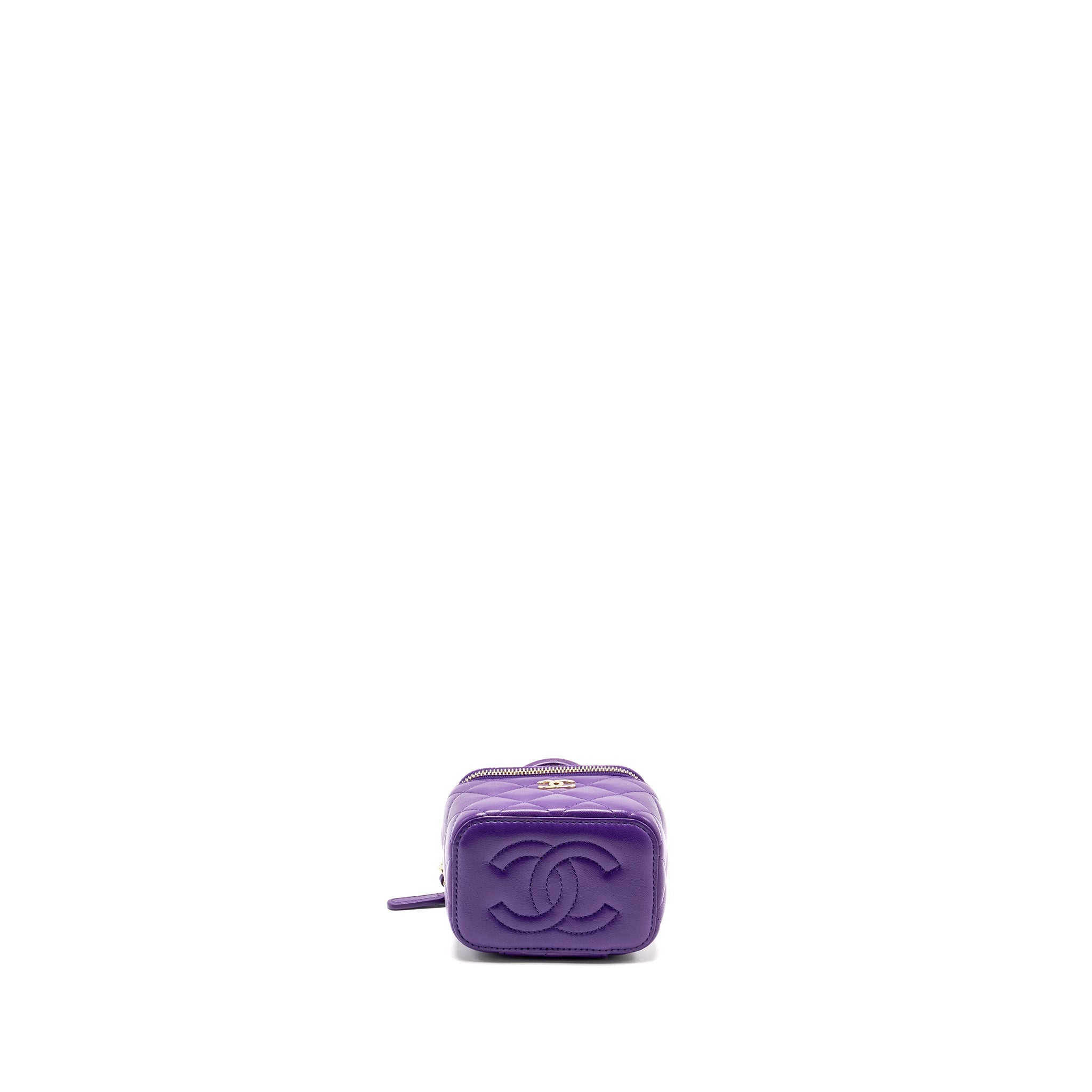 Chanel 22A Mini Vanity Case Lambskin Purple L (Microchip)