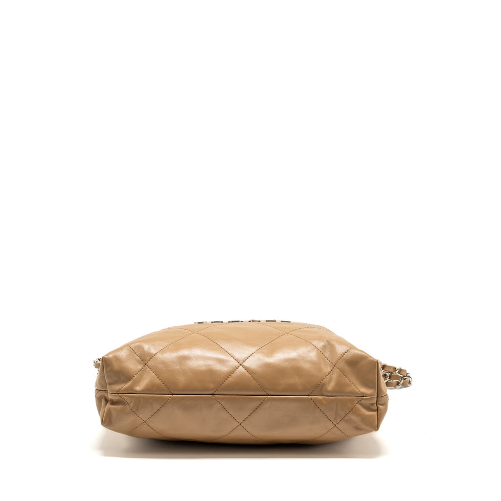 Chanel 22K Small 22 Bag Calfskin Dark Beige  (Microchip)