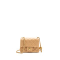 Chanel 23K Pearl Crush mini square Flap bag lambskin beige  (Microchip)