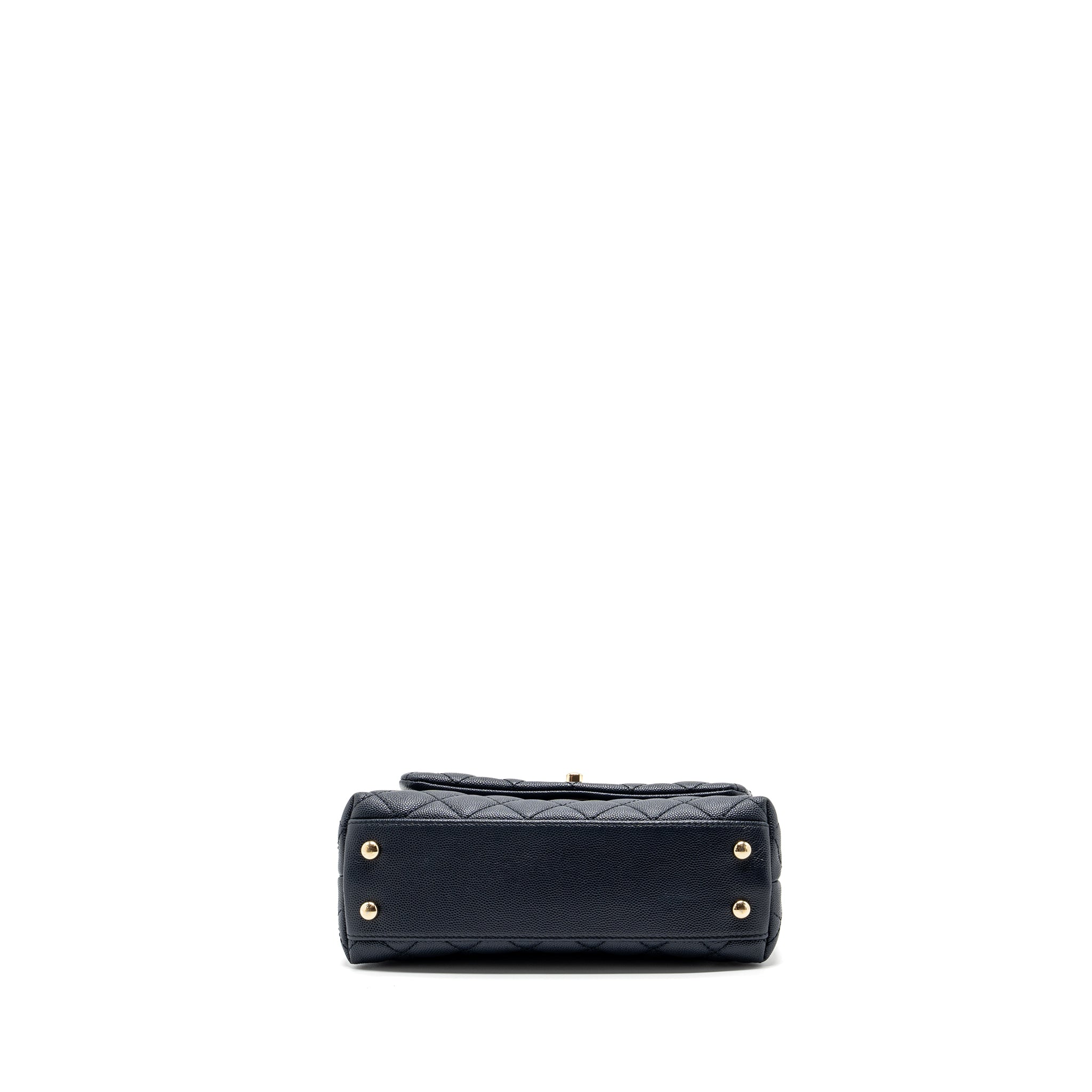 Chanel Small Coco Handle Bag Caviar Navy L