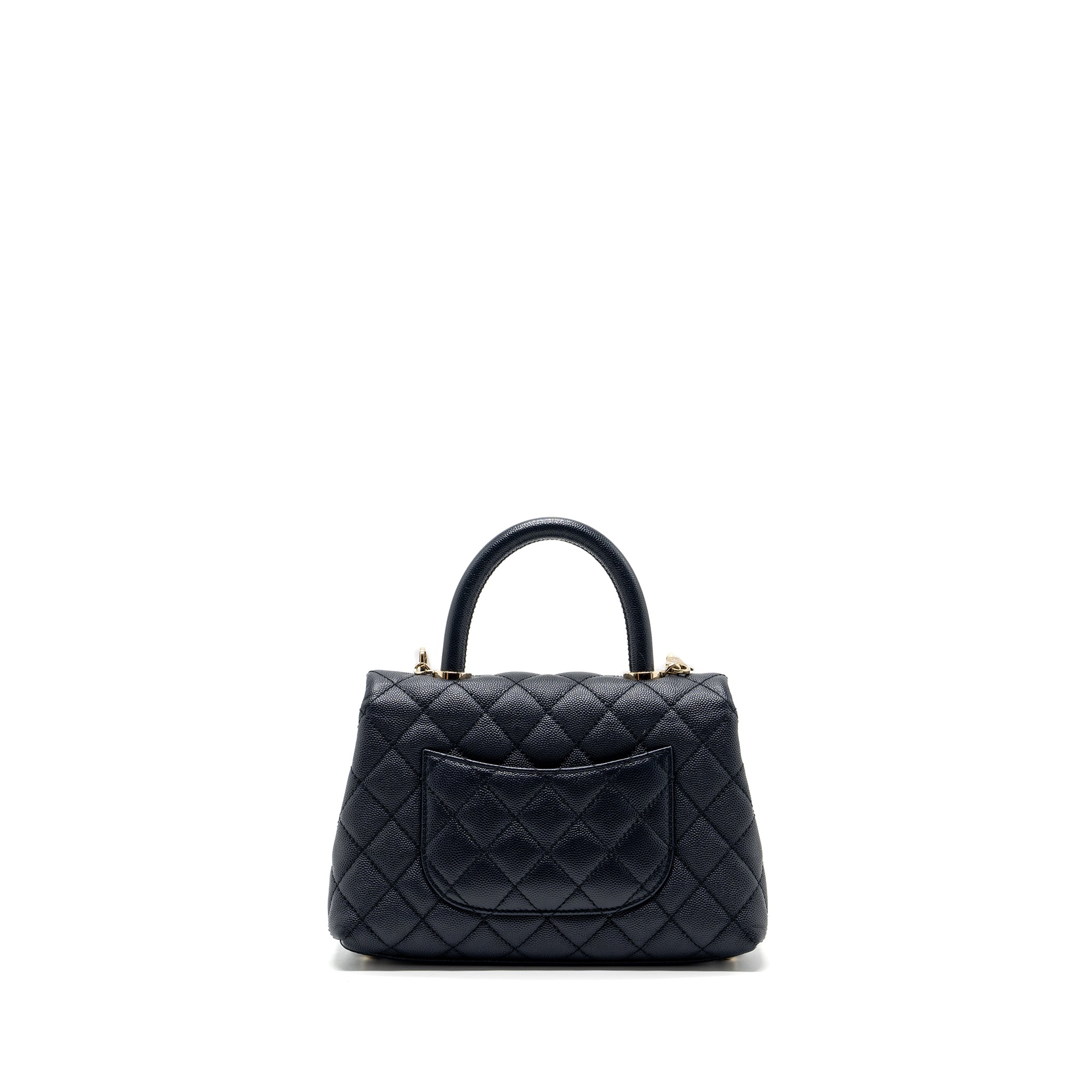Chanel Small Coco Handle Bag Caviar Navy L
