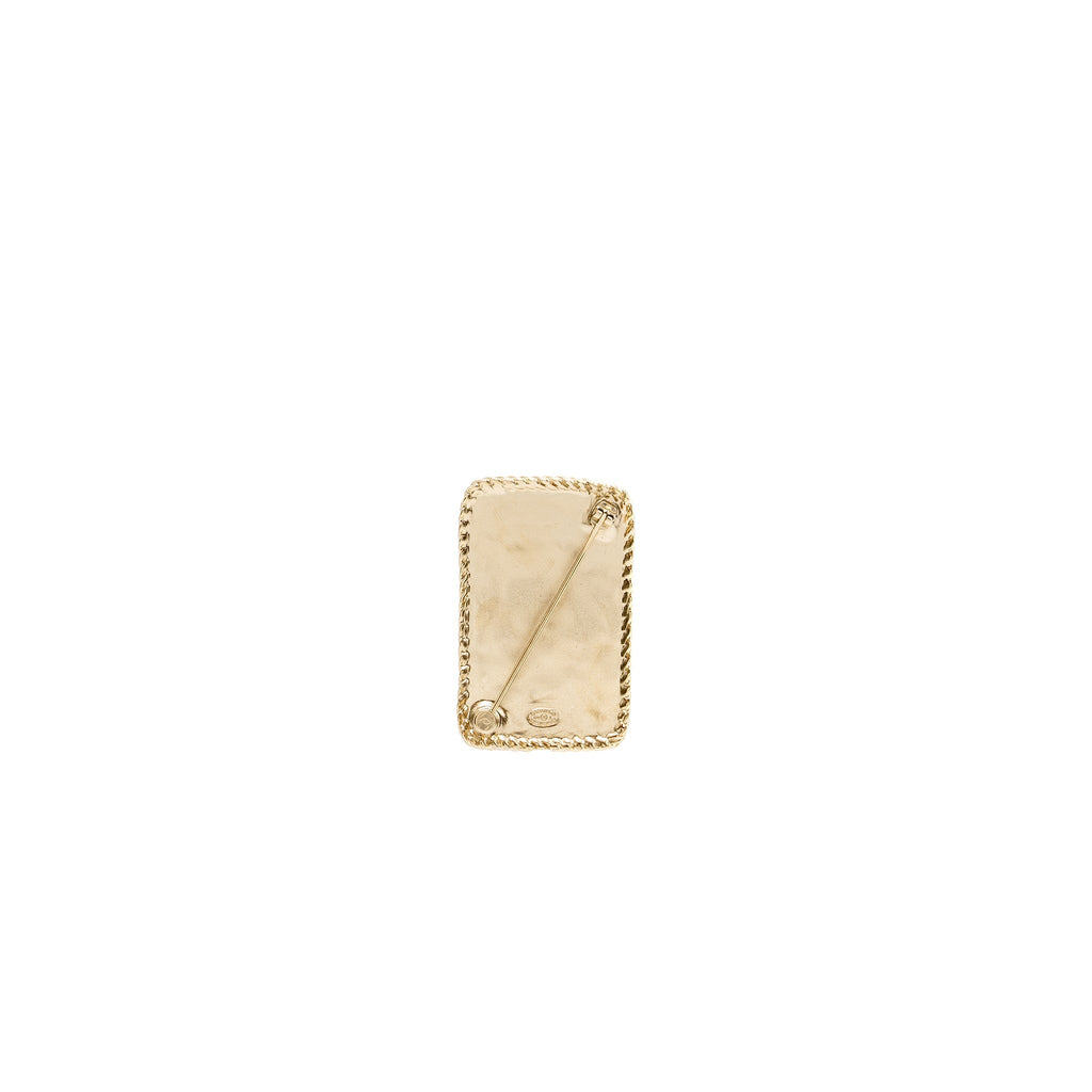 Chanel CC Logo and Crown Brooch Crystal L