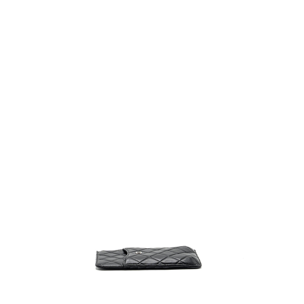 Chanel phone zip pouch lambskin Black