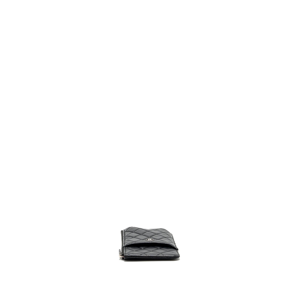 Chanel phone zip pouch lambskin Black