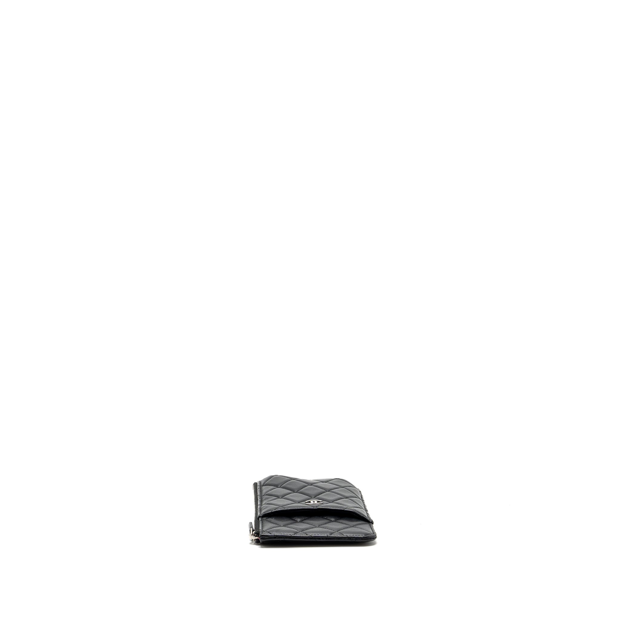 Chanel phone zip pouch lambskin Black
