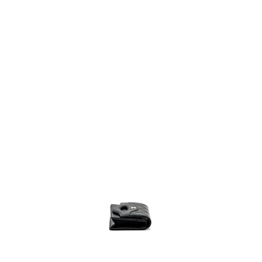 Chanel 24C 31 card holder shiny calfskin black L (microchip)