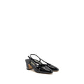 Chanel 22k Size 37.5 SlingBacks Patent/Calfskin Black L