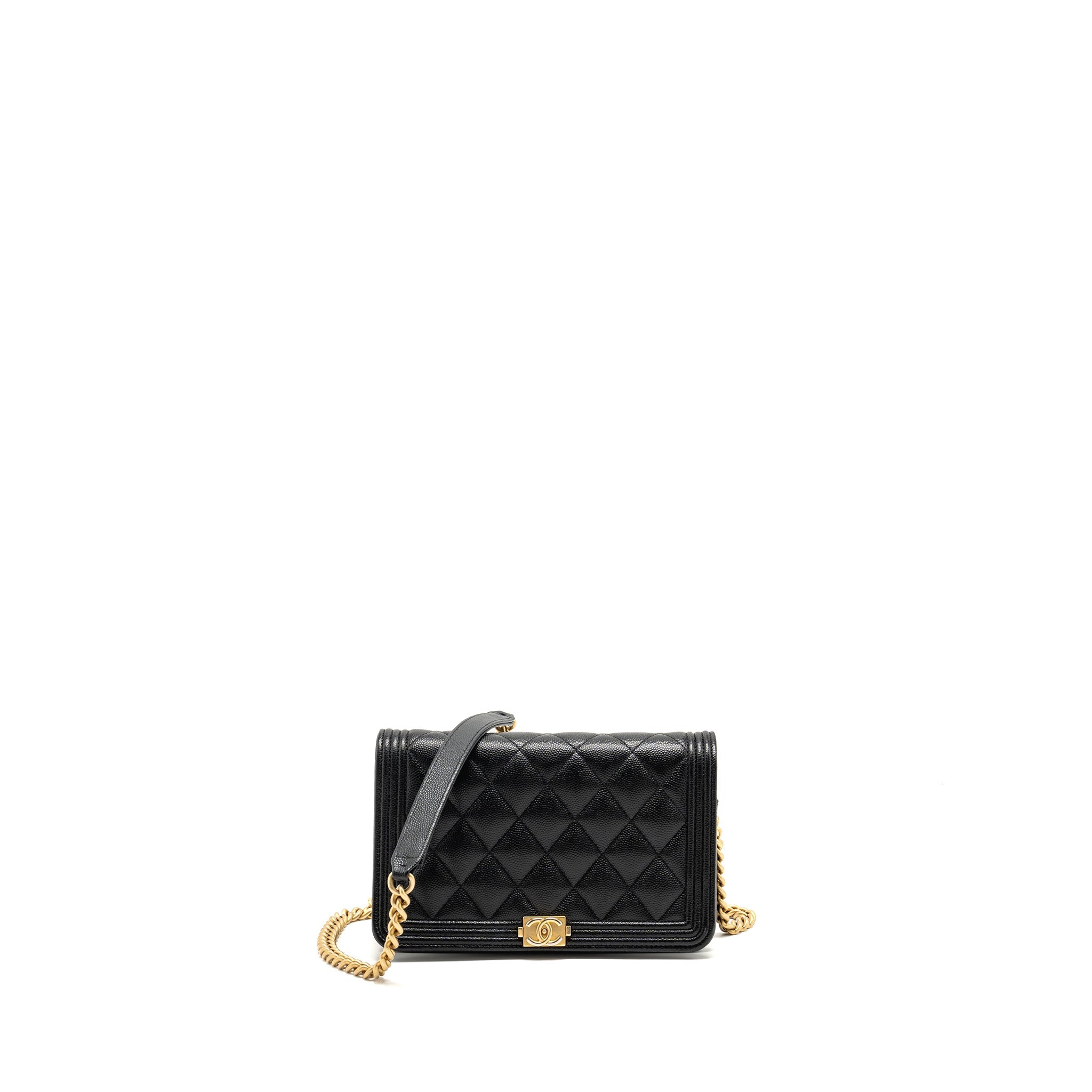 Chanel Boy Wallet on Chain Caviar BLack