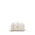 Chanel Top Handle Flap Wallet with chain Lambskin White L (Microchip)