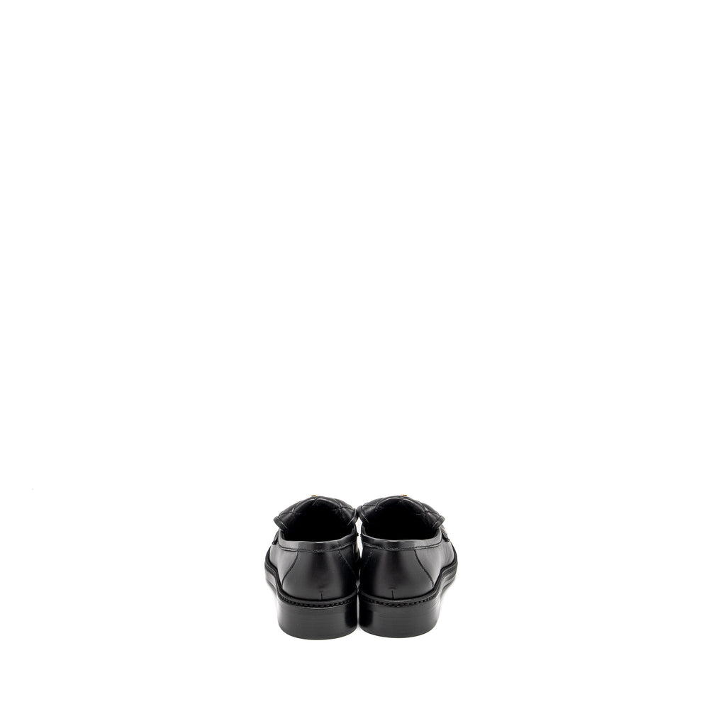 Chanel Size 36.5 CC Turnlock Loafer Quilted Leather Black L