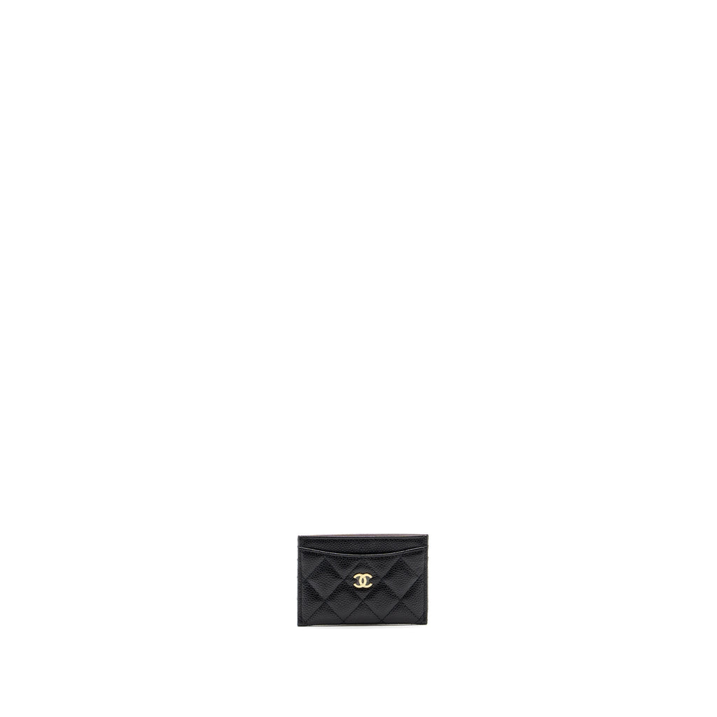 Chanel Classic card holder caviar black  (Microchip)