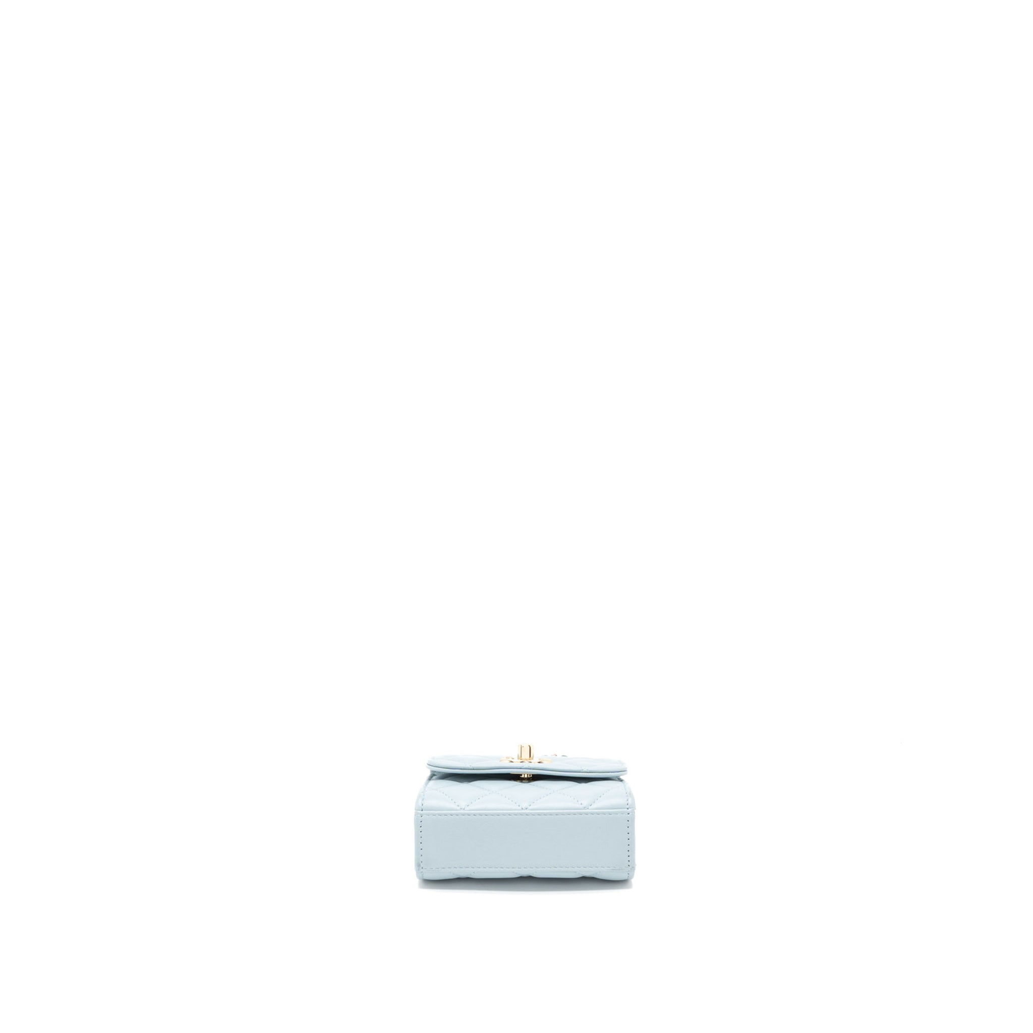 Chanel Mini Trendy CC Chain Wallet Lambskin Light Blue L (Microchip)